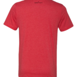 Back of red transistor tee shirt